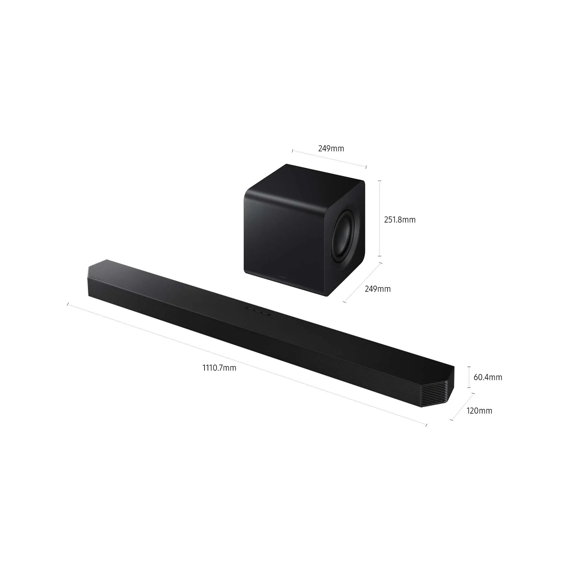 Samsung HW-Q800F 5.1.2 Dolby Atmos Soundbar system, with wireless subwoofer, Black