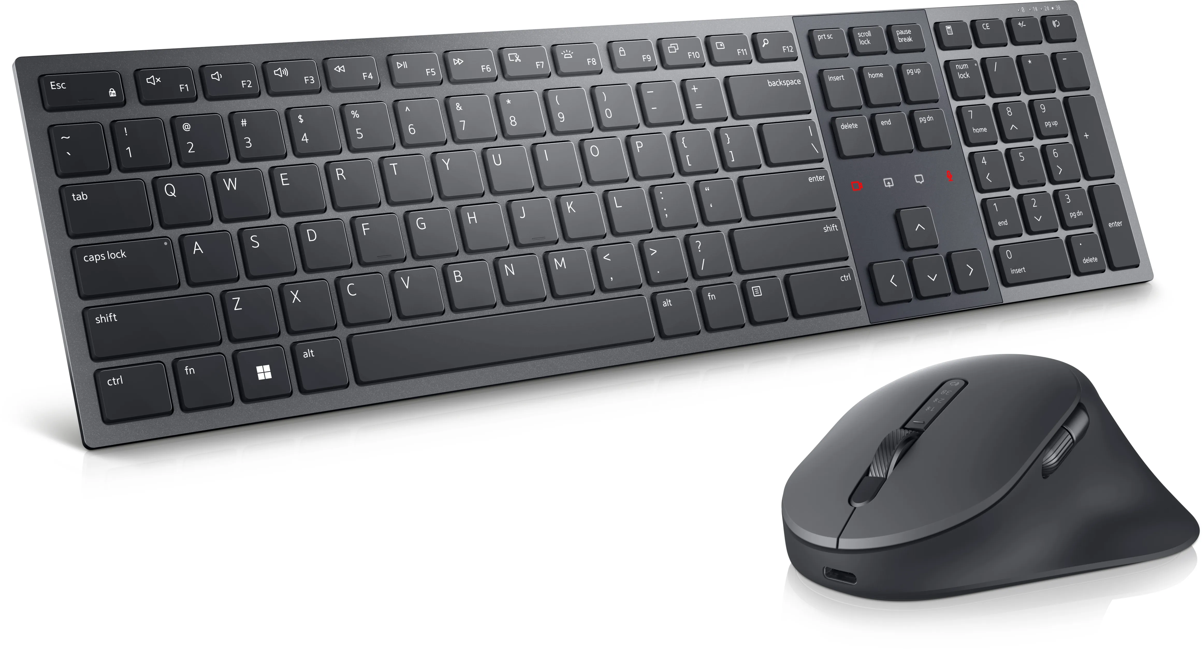 Dell KM900 Premier Collaboration Wireless Ergonomic Keyboard and Mouse, Graphite