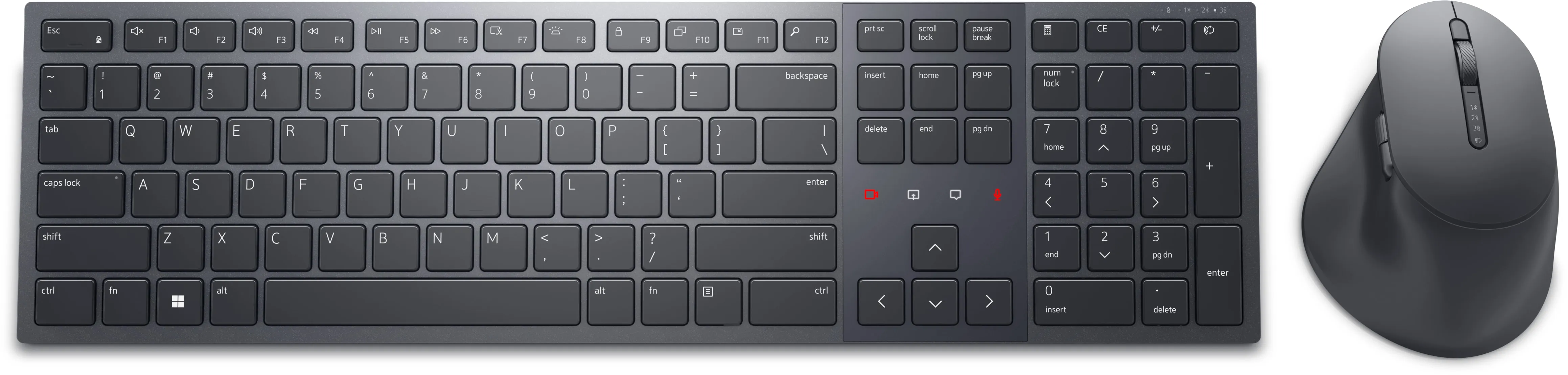 Dell KM900 Premier Collaboration Wireless Ergonomic Keyboard and Mouse, Graphite