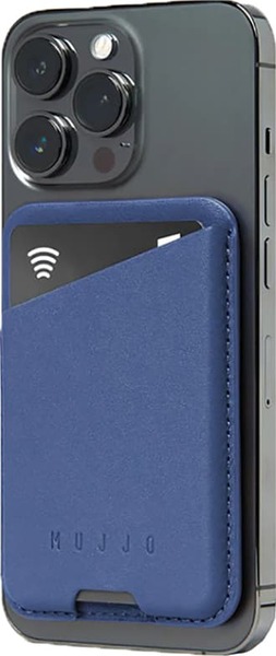 Mujjo MagSafe Leather Card Wallet -plånbok, Monacoblå