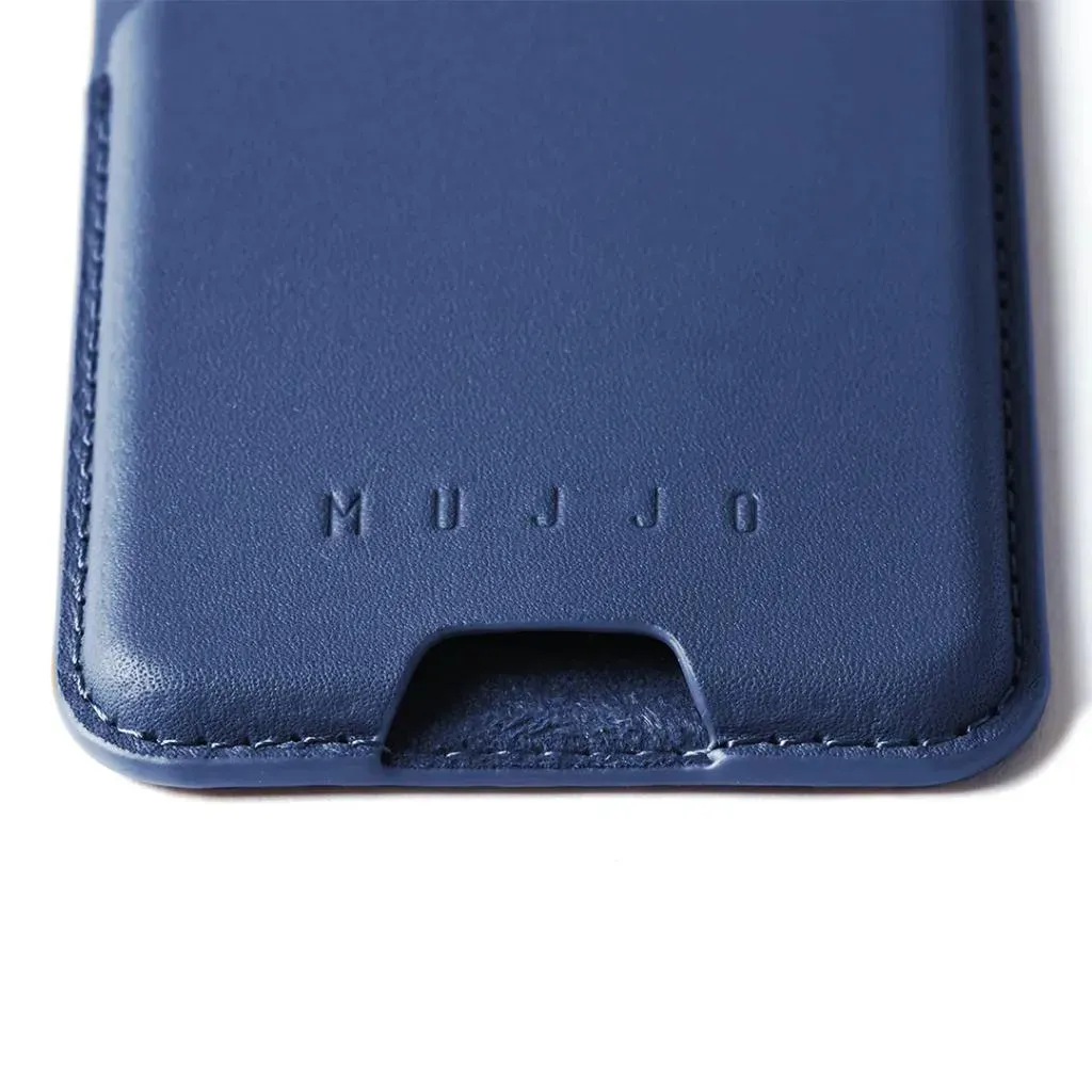 Mujjo MagSafe Leather Card Wallet, Monaco Blue