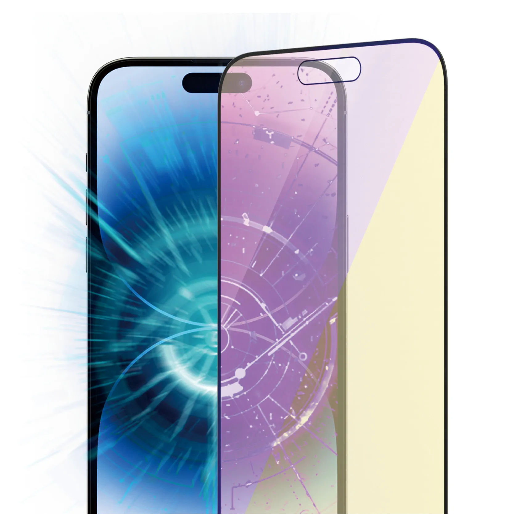 PanzerGlass Ultra-Wide Fit, Anti-Bluelight, iPhone 14 Pro Max - sk&auml;rmskydd