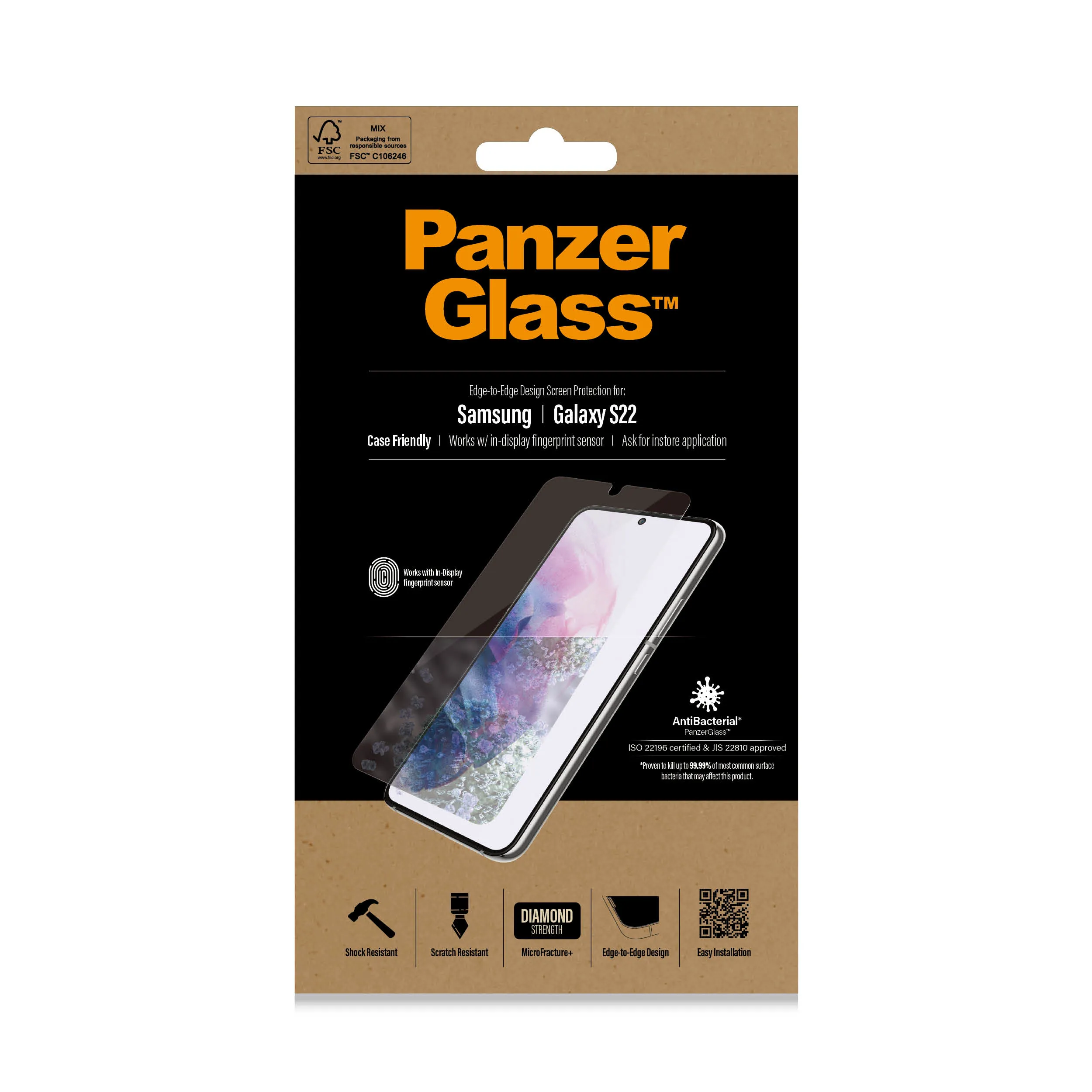 PanzerGlass Case Friendly, Galaxy S22 - Screen Glass