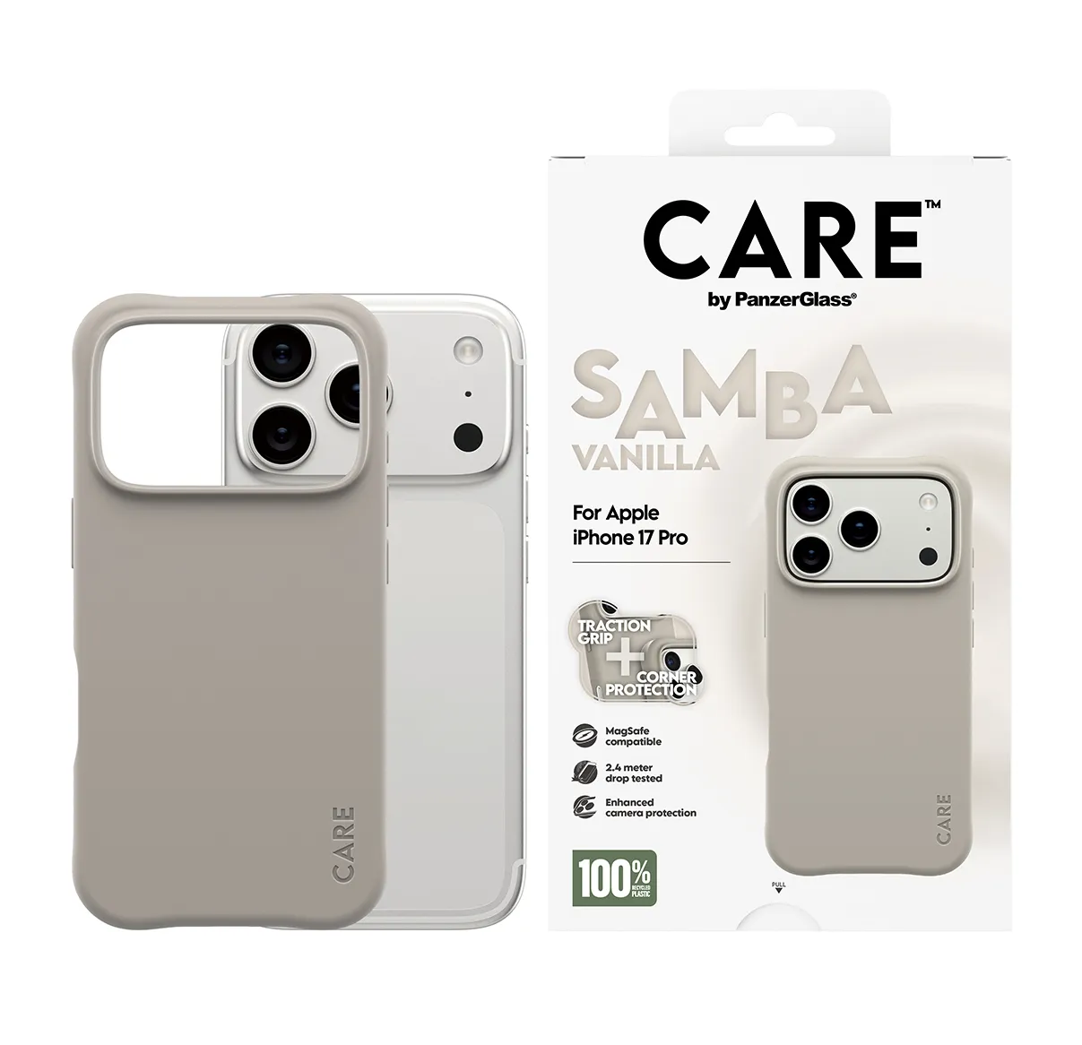 PanzerGlass Samba MagSafe fodral f&ouml;r iPhone 17 Pro, Vanilla