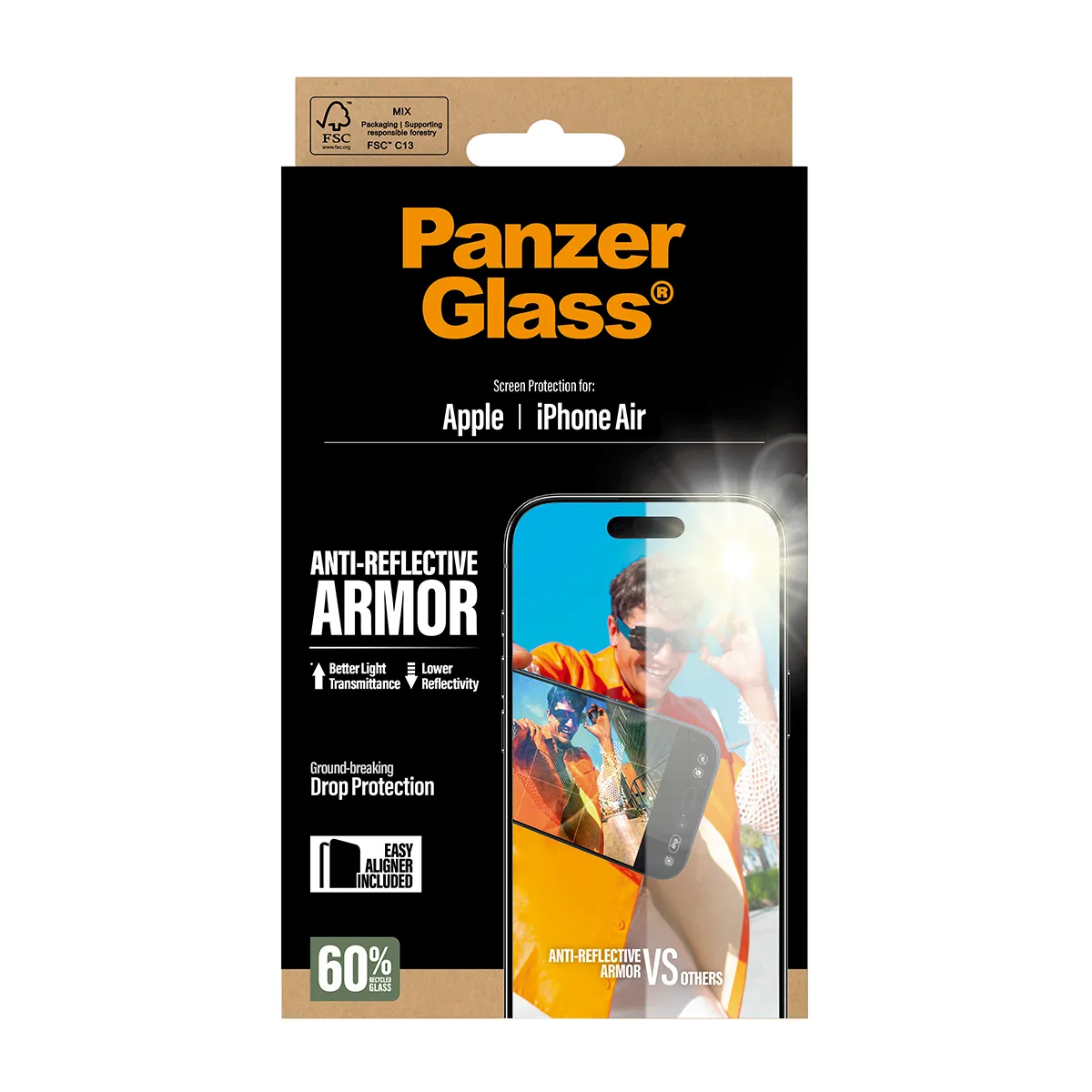Panzerglass iPhone Air -n&auml;yt&ouml;nsuoja, Anti-Reflective Armor