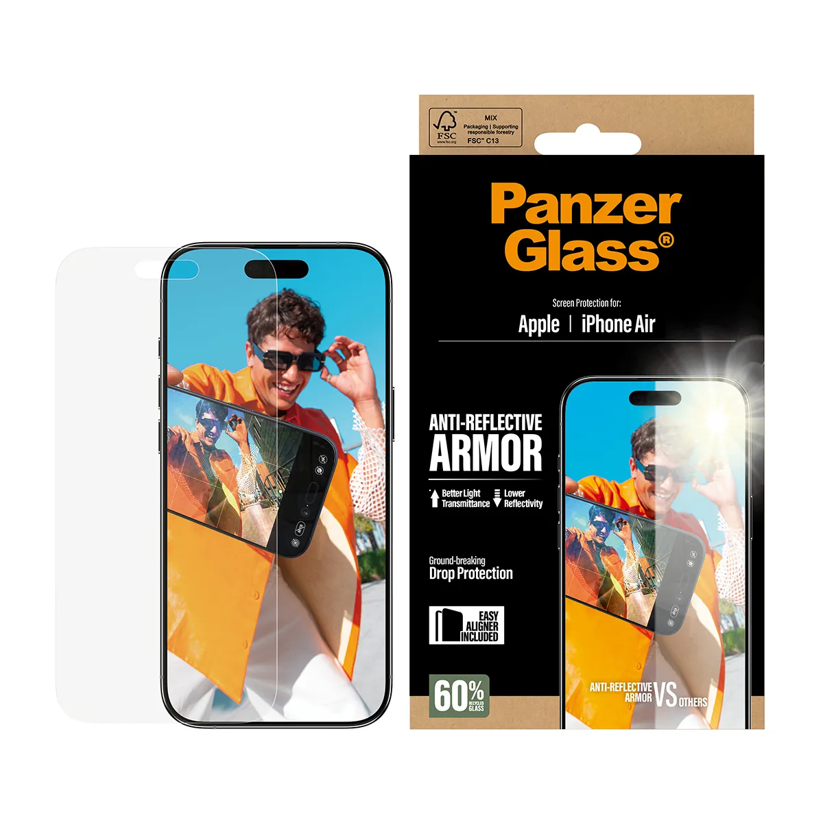 Panzerglass iPhone Air -n&auml;yt&ouml;nsuoja, Anti-Reflective Armor