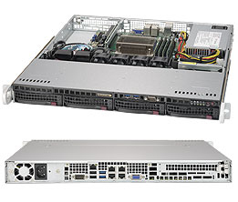 Supermicro SuperServer 5019S-MN4 - Palvelin - telineasennettava - 1U - 1-tie - RAM 0 MB - SATA - pikavaihto 3.5" - ei kiintolevy&auml; - AST2400 - GigE - monitori: e