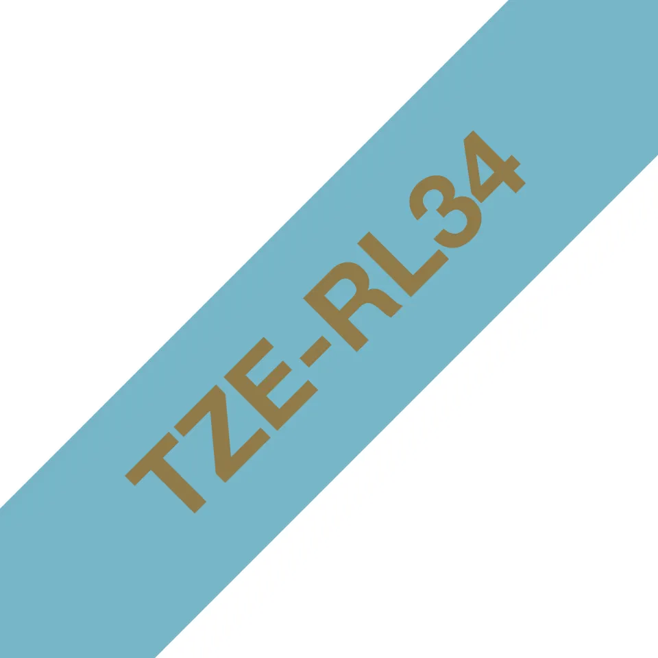 Brother TZeR satin tape 12mm x 4m gold on light blue