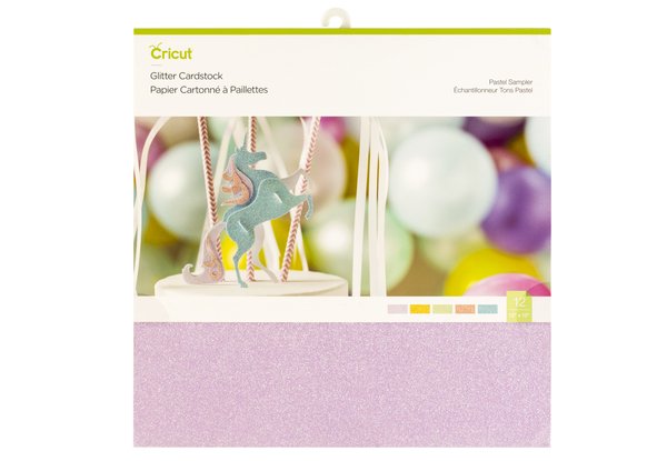 Cricut Glitter Cardstock 30x30cm 10-sheet Sampler (Pastel)