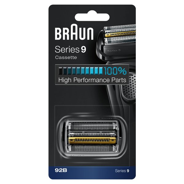 BRAUN TER&Auml;VERKKO JA TER&Auml; 92B musta - Series 9 malleihin (9295/9290/9260/9240/9030/9040/9050/9090) UUTUUS!
