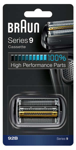BRAUN TER&Auml;VERKKO JA TER&Auml; 92B musta - Series 9 malleihin (9295/9290/9260/9240/9030/9040/9050/9090) UUTUUS!