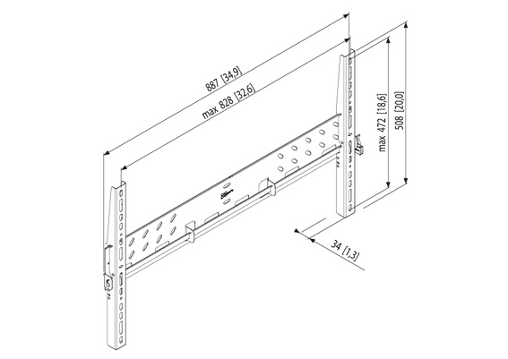 PFW 5005 Wall Support Superflat Black