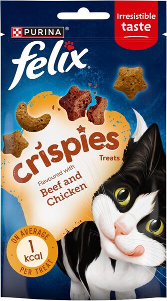 Purina Felix Crispies Beef &amp; Chicken, Kissan kuivaruoka, Adult, 45 g