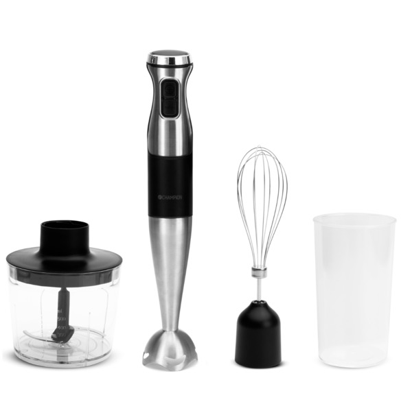 Champion CHSTM600 1000W Hand Blender Kit, Stainless Steel/Black
