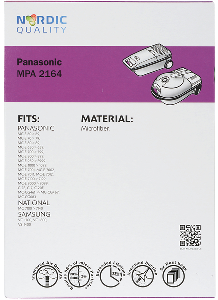 MPA 2164 Pölynimuripussit, 5 kpl.