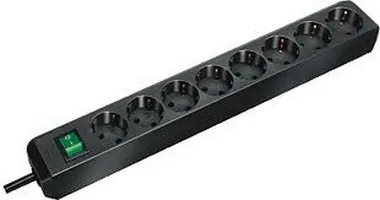 Brennenstuhl Eco-Line power strip, 8xCEE 7/4-1xCEE 7/7, 3m, black
