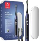 Oclean X Lite S -s&auml;hk&ouml;hammasharja, 2-pack, sonic, matkakotelo, Dark Blue, harmaa