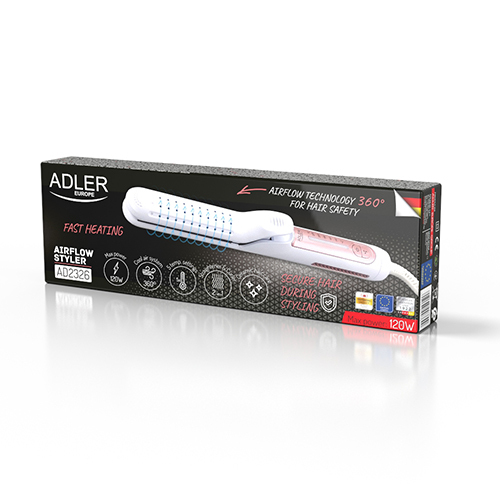 Adler AD 2326 Airflow Hair Straightener, White