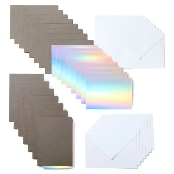 Cricut Joy Insert Cards 8,9 cm x 12,4 cm 15-pack (Gray, Silver, Holographic)