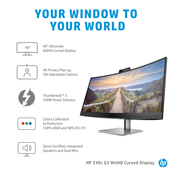 HP 40" Z40c G3 Conferencing, 5120x2160px, IPS - curved monitor