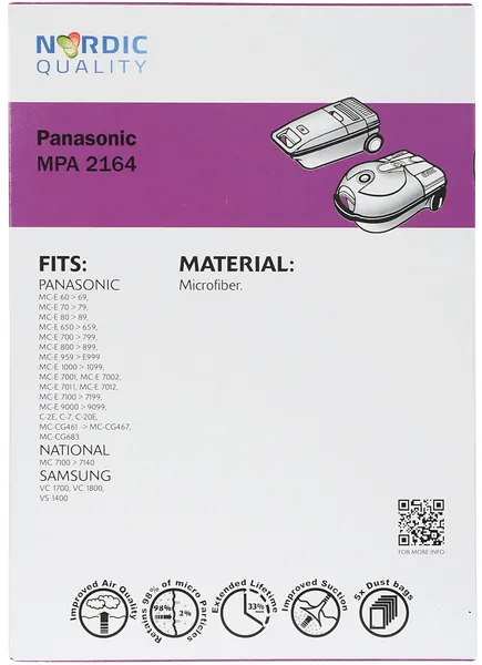 MPA 2164 Pölynimuripussit, 5 kpl.