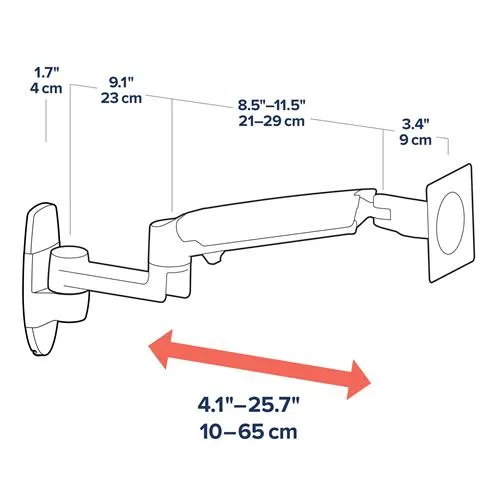 Ergotron LX Wall - wall monitor arm, white, 20-34&quot;, 11kg