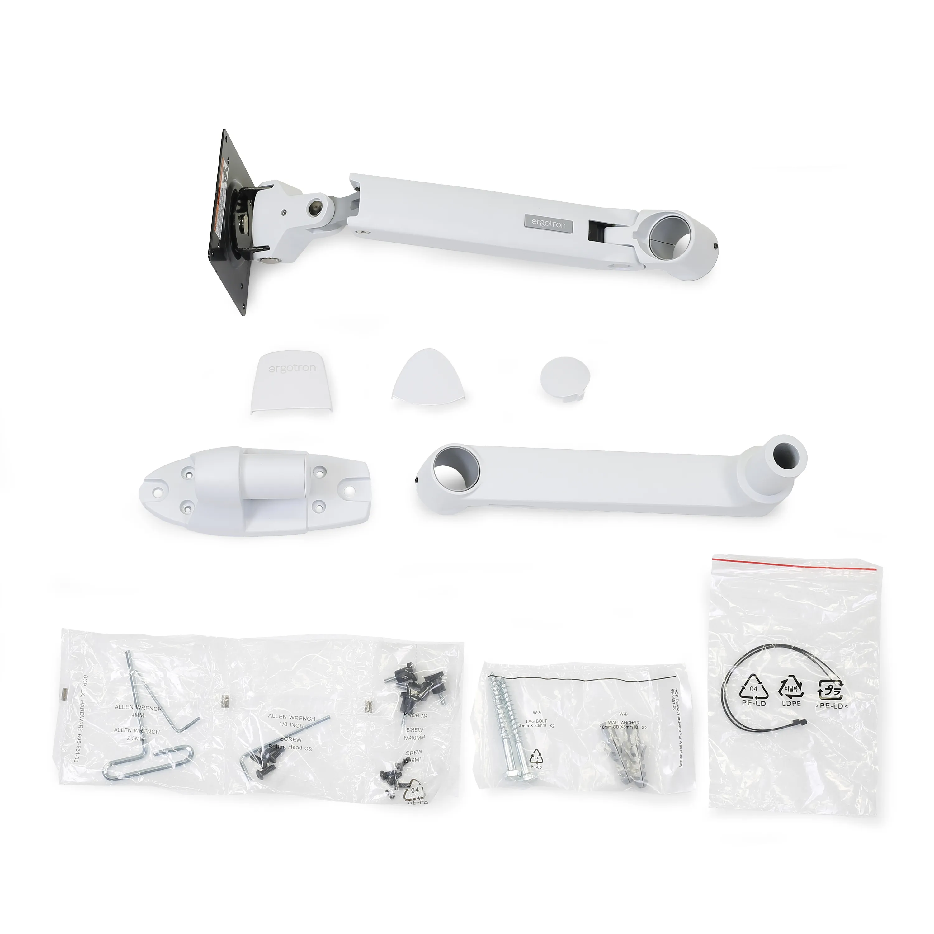 Ergotron LX Wall - wall monitor arm, white, 20-34&quot;, 11kg