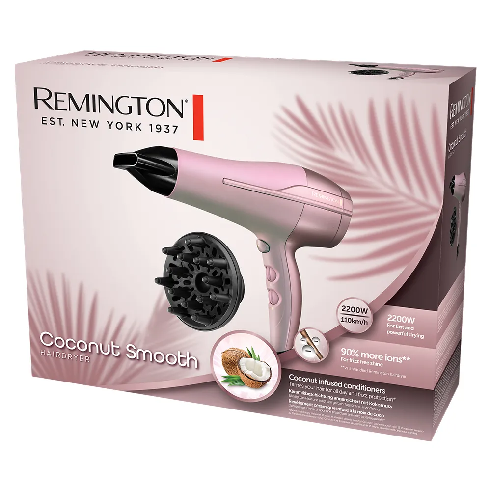 Remington Coconut Smooth D5901, 2200 W h&aring;rf&ouml;n, Rose