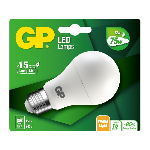 GP LED Lamp Classic, E27, 12W (75W), 1055lm