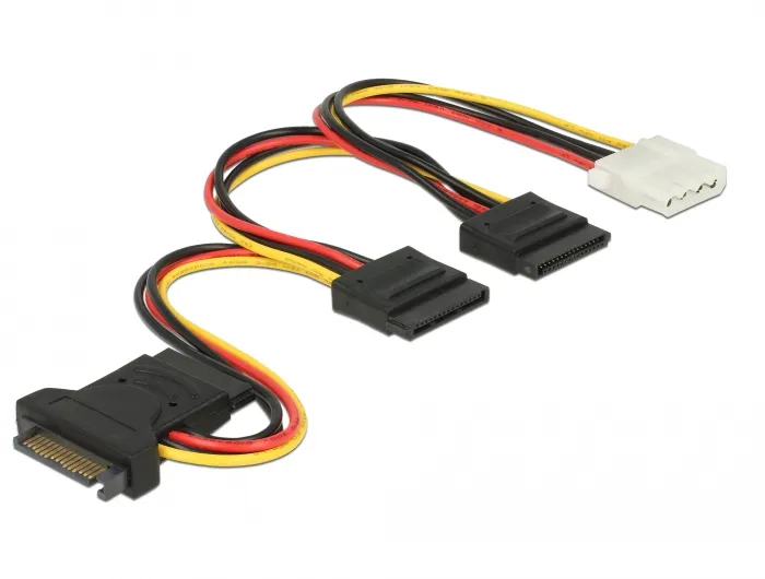 Power Cable SATA 15 pin plug > 3 x SATA receptacle + 1 x Molex 4 pin f