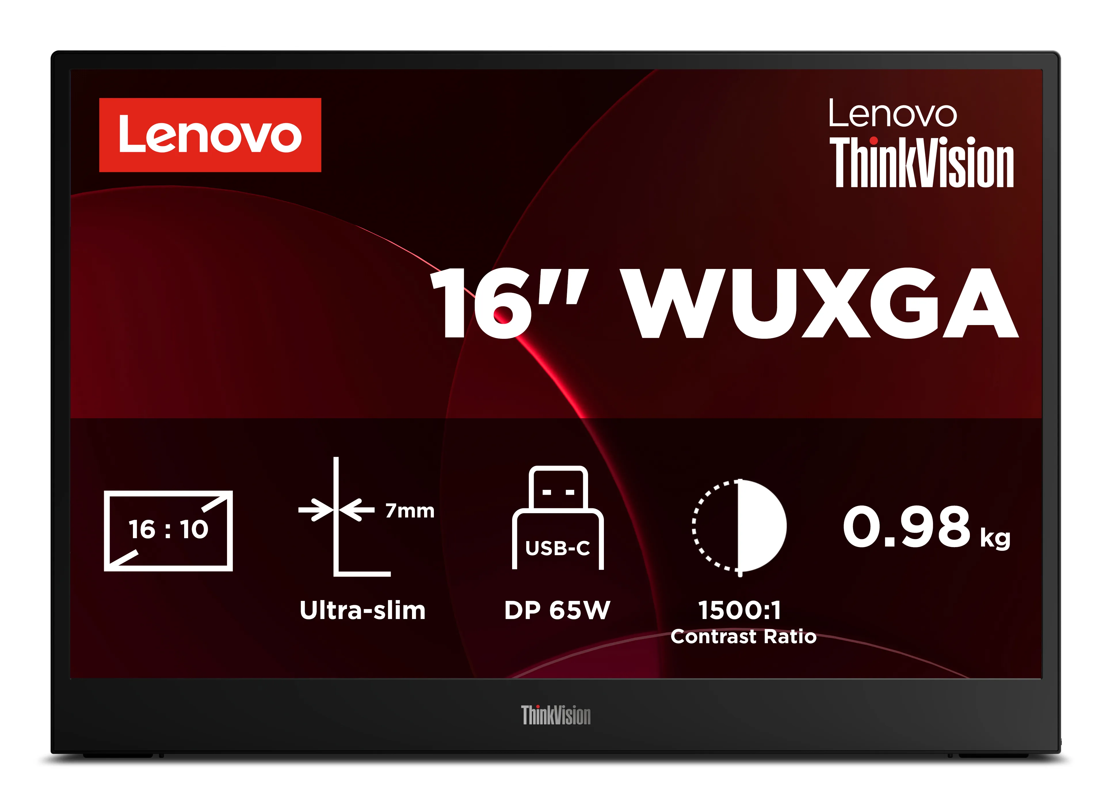 Lenovo ThinkVision M16 16" WUXGA, IPS Portable Monitor with USB-C hub