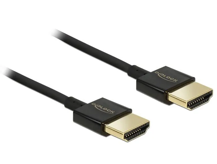 De-Lock  HDMI – HDMI 2.0 - kabel, 4,5 m, Svart