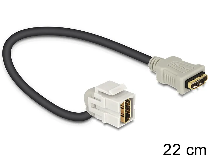 DeLock Keystone HDMI - HDMI - adapter, Grå, 0.22m