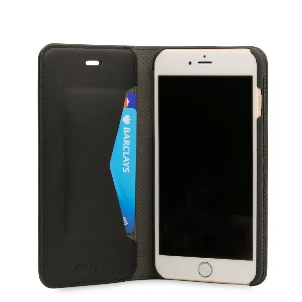 Knomo Premium Folio iPhone 7/6S/6 Plus, Musta