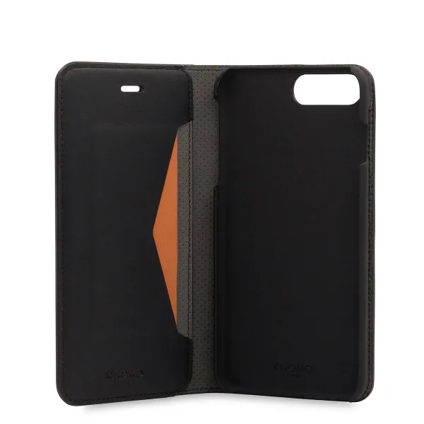 Knomo Premium Folio iPhone 7/6S/6 Plus, Musta