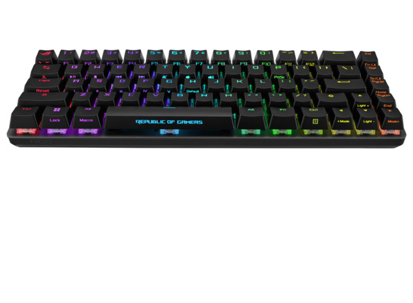 Asus ROG FALCHION ACE, 65%, Black RGB, PBT, NX Red -USB-C-pelin&auml;pp&auml;imist&ouml;