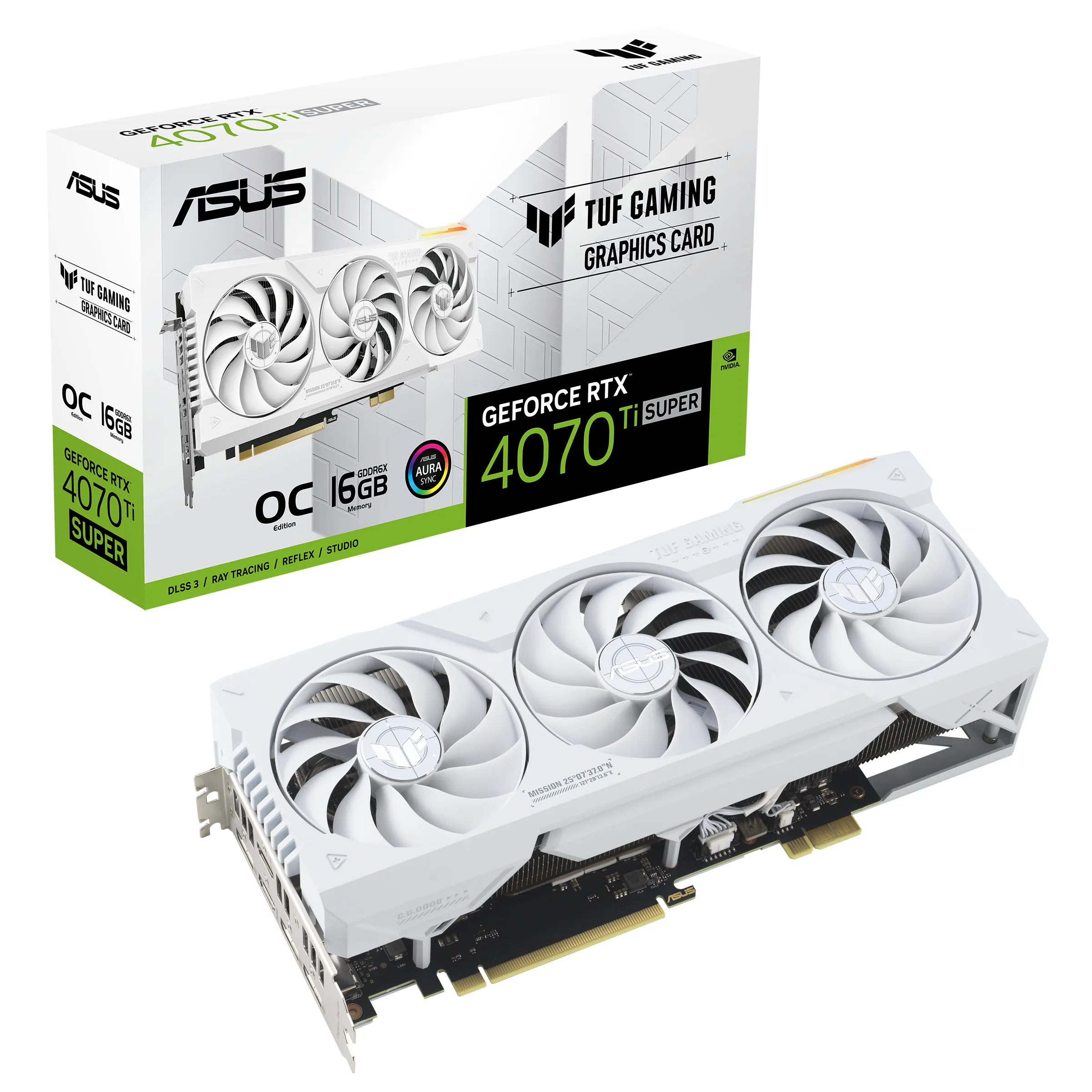 Asus GeForce RTX 4070 Ti SUPER OC BTF White 16 Gt -näytönohjain