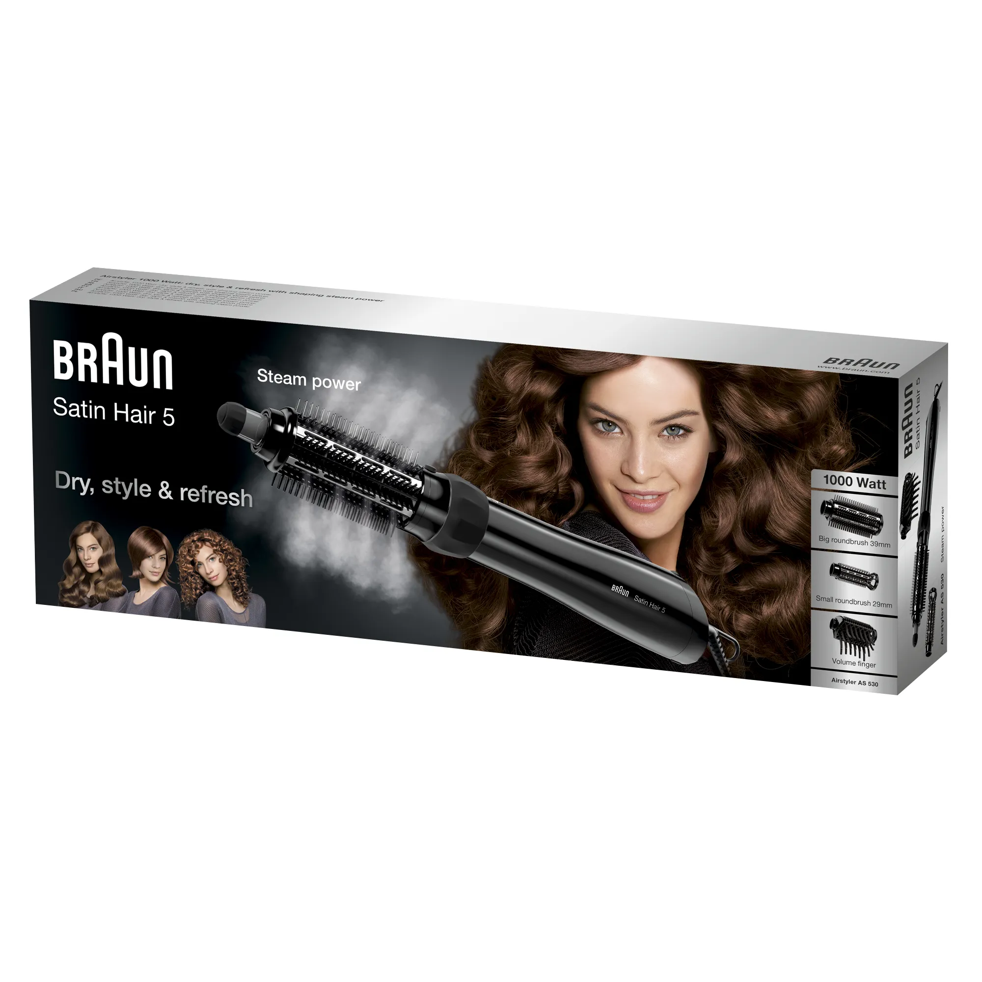 Braun Satin Hair 5 AS 530 - varmluftsborste, svart