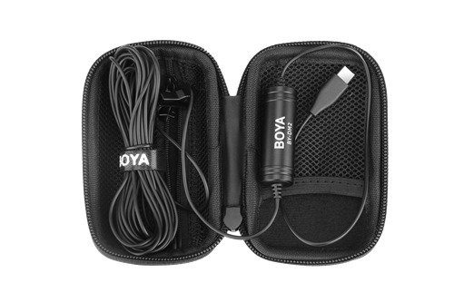 BOYA Lavalier mikrofon f&ouml;r Android, USB-C, omni-directional, svart