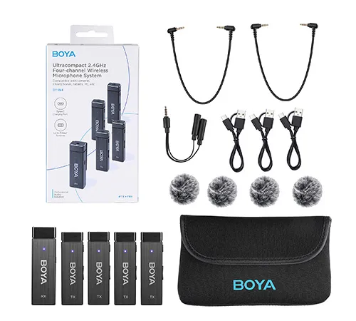 Boya 2.4g four-channel -wireless mikrophone