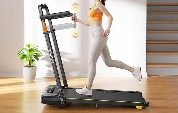 ACEZOE P20 Foldable Electric Treadmill, Black and Yellow
