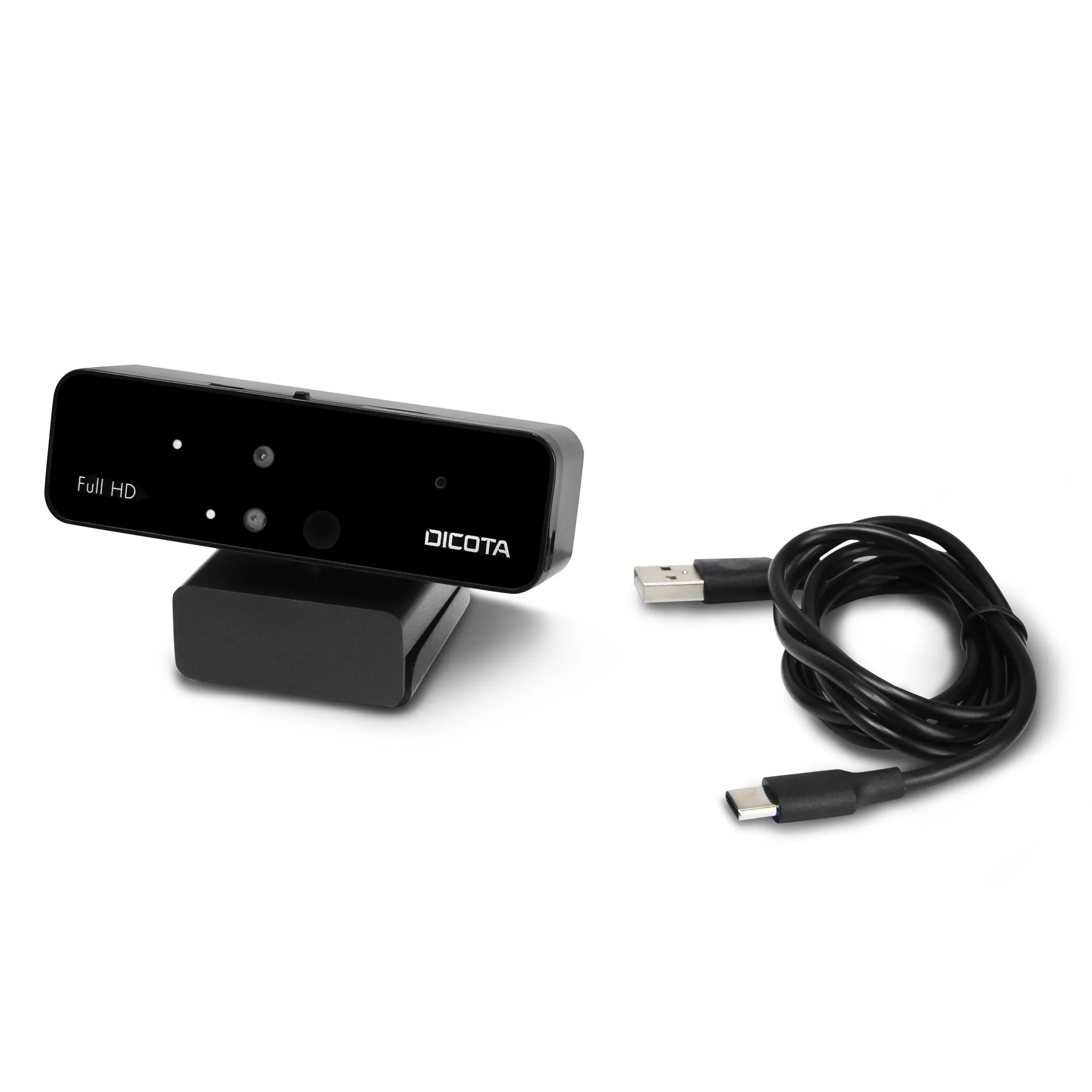 DICOTA PRO Face Recognition Full HD 1080p Webcam, Black