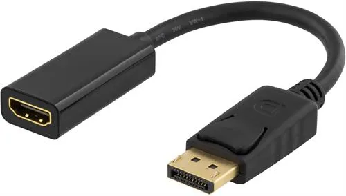 DELTACO Displayport - HDMI sovitin, 4K, audio, 0,2, musta