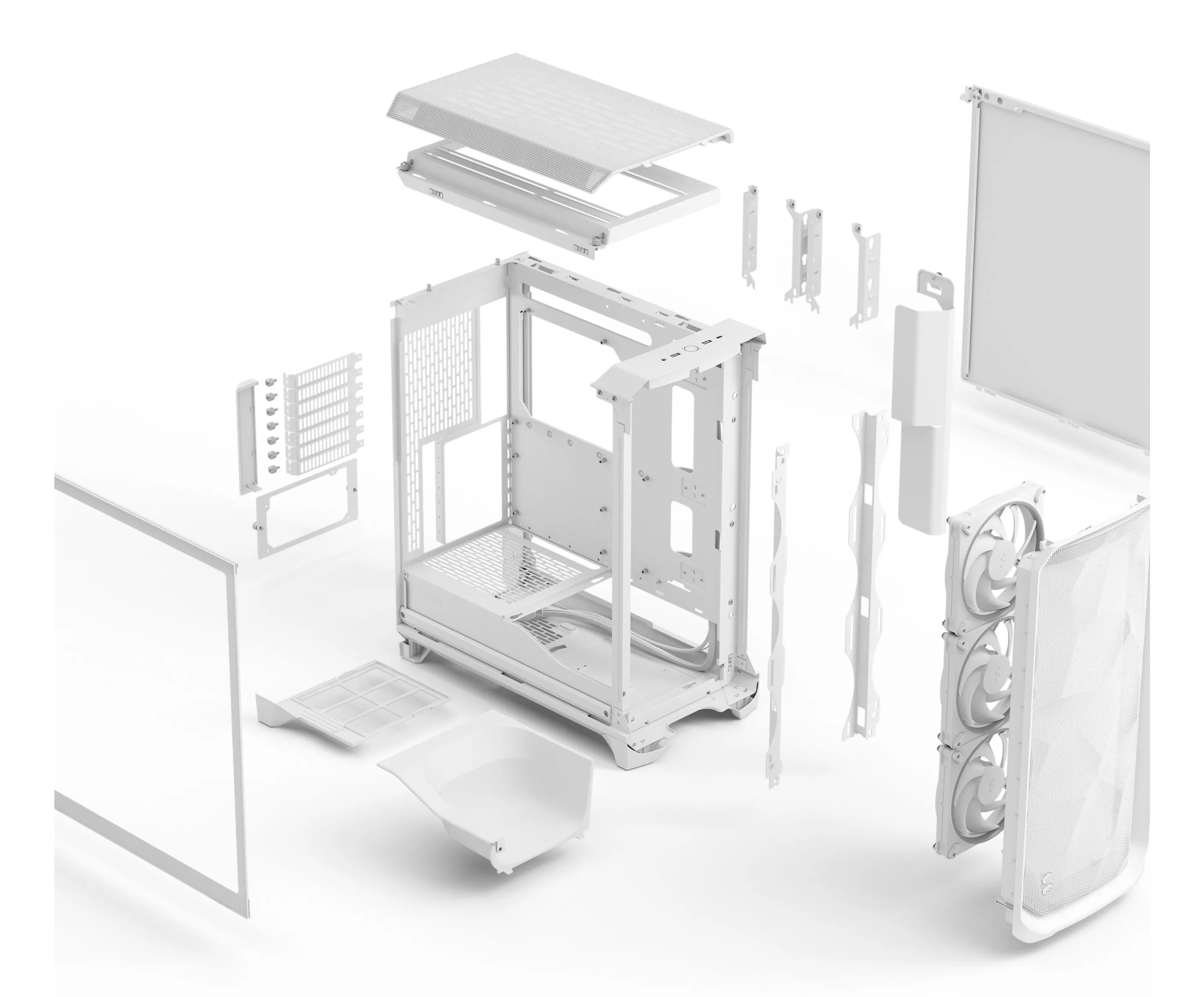 Fractal Design Meshify 3 White RGB TG Clear Tint - midi tower, White