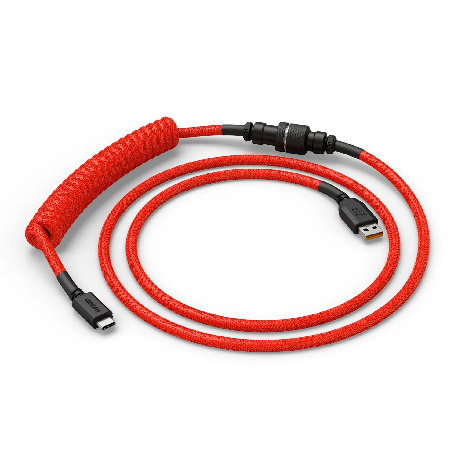 Glorious GMMK Coiled USB-A - USB-C - kabel, 1.4m, Crimson Red