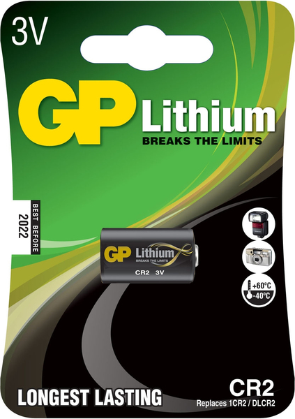 GP Lithium Battery CR2 (1CR2/DLCR2), 3V, 1-pack