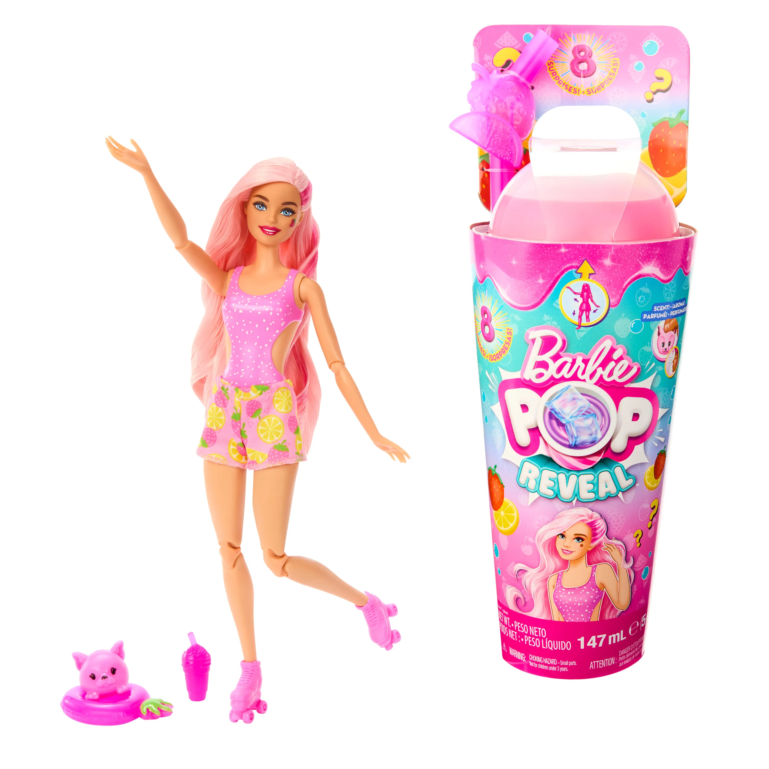Mattel Barbie Pop! Reveal Juicy Fruits - Strawberry Lemonade, Doll