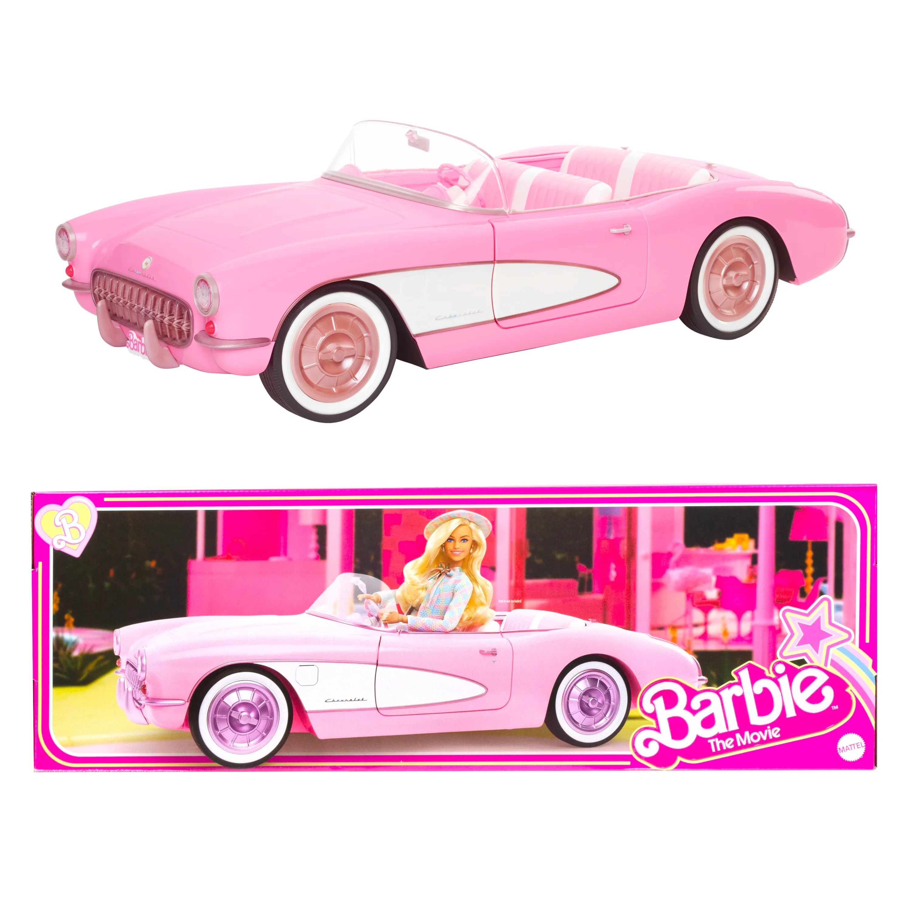 Mattel Barbie Signature The Movie Pink Corvette Vehicle From The Movie Toy Vehicle