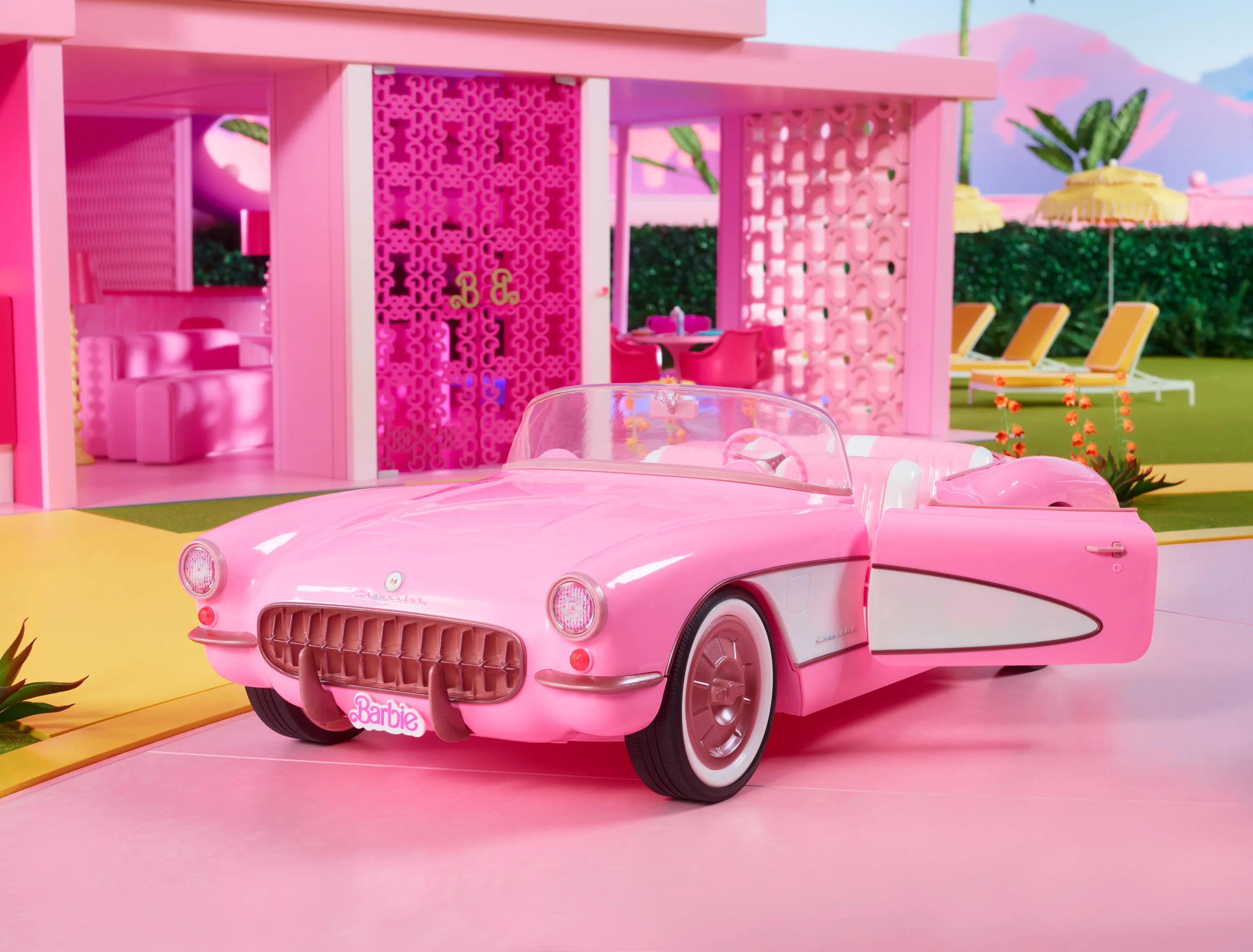 Mattel Barbie Signature The Movie Pink Corvette Vehicle From The Movie Toy Vehicle