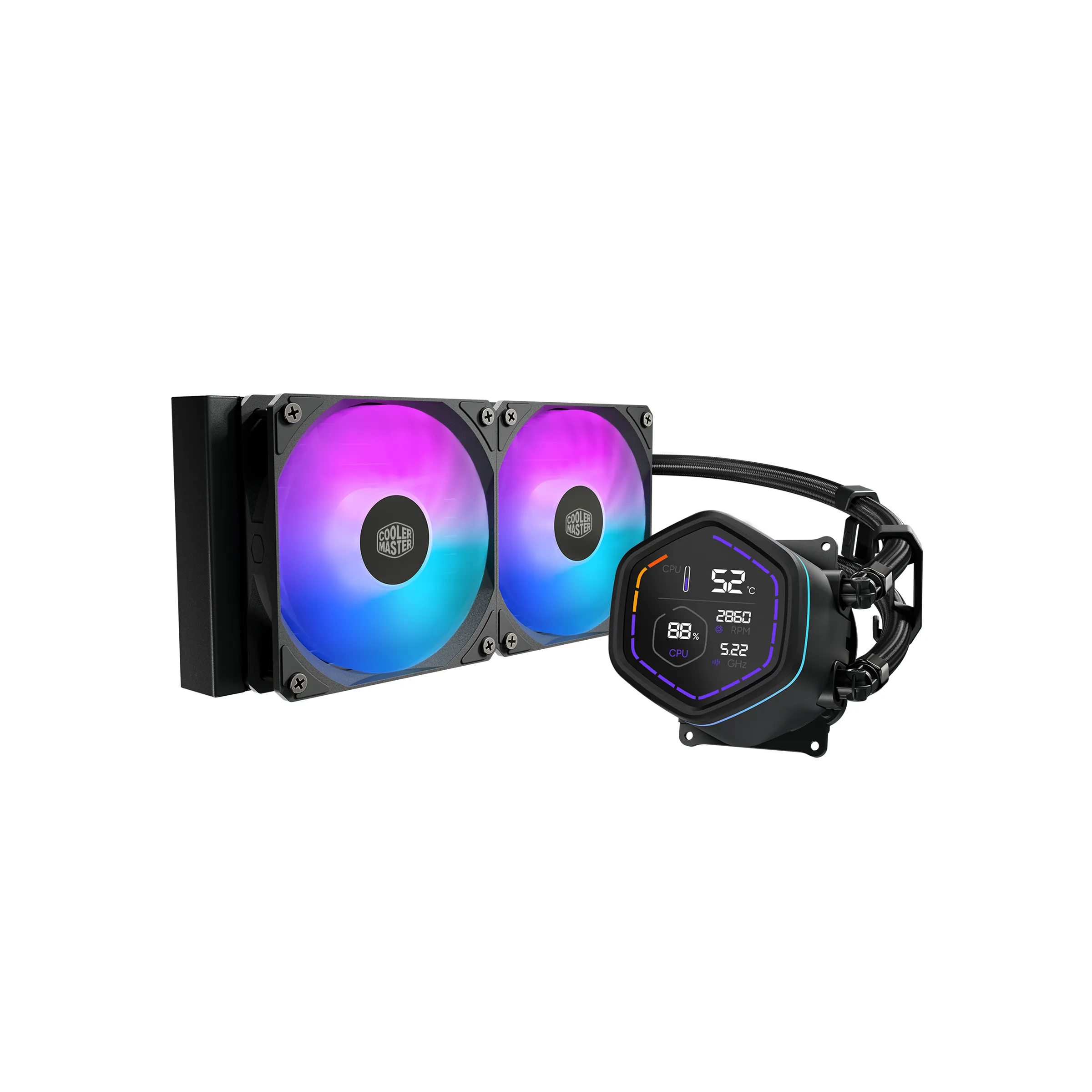 COOLER MASTER MasterLiquid Core Nex Digital 240 ARGB CPU-v&auml;tskekylare - svart